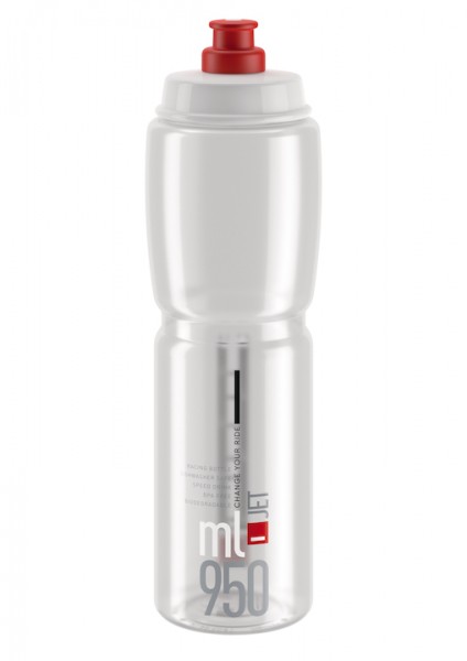 ELITE Trinkflasche JET Clear Inhalt: 950 ml | klar, rot Graphik