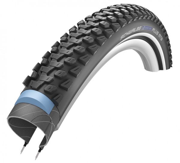 SCHWALBE Fahrradreifen Marathon Plus MTB HS 468 27,5 Zoll | ETRTO: 57-584 | Draht | TwinSkin | schwa