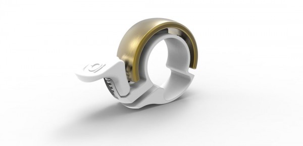 KNOG Glocke Oi Classic Small weiß / brass | Lenkerdurchmesser: 22,2 mm
