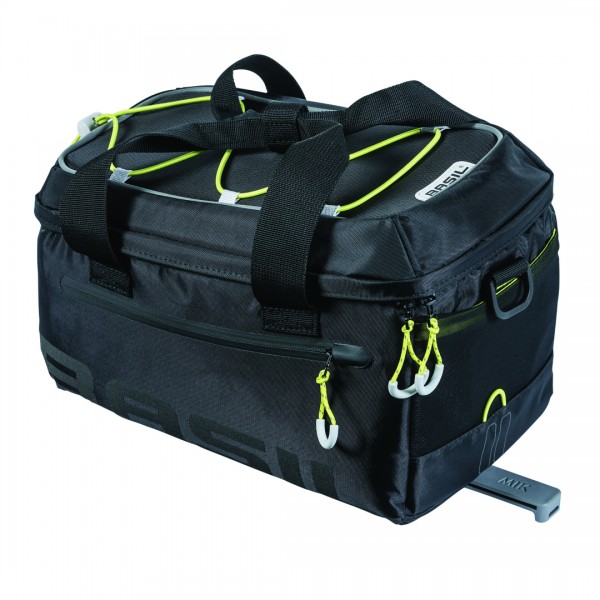 BASIL Gepäckträgertasche Miles Trunkbag MIK Befestigung: MIK-Adapter | schwarz lime | Für MIK-System