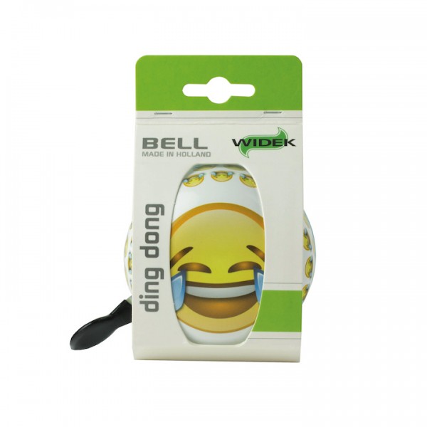 WIDEK Ding-Dong Glocke Tears Eyes weiß / gelb | Motiv: Emoji | Durchmesser: 80 mm