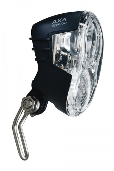 AXA Dynamo-Scheinwerfer Echo 30 Steady Auto inkl. Twinrod Niro Halter | Befestigung: Gabelkrone | sc