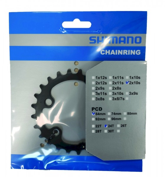 SHIMANO Kettenblatt Deore FCM6000 24 Zähne | schwarz | Lochkreis: 64 mm