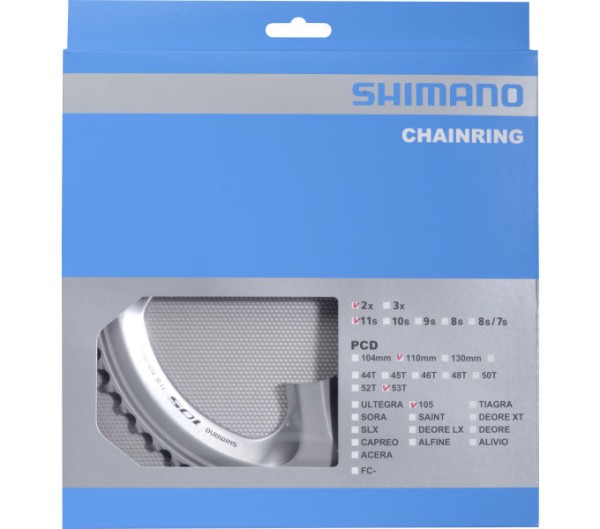 SHIMANO FAHRRADKETTENBLATT 53Z FC-5800 SILBER