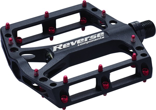 REVERSE Plattformpedal Black One Gewinde: 9/16 Zoll | gedichtetes Industrielager | schwarz / rot | S
