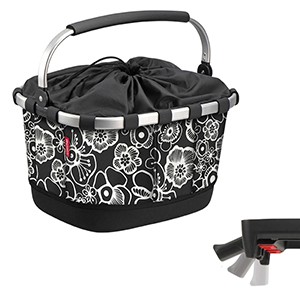 KLICKfix FAHRRADKORB CARRYBAG GT UNIKLIP FLEUR SCHWARZ