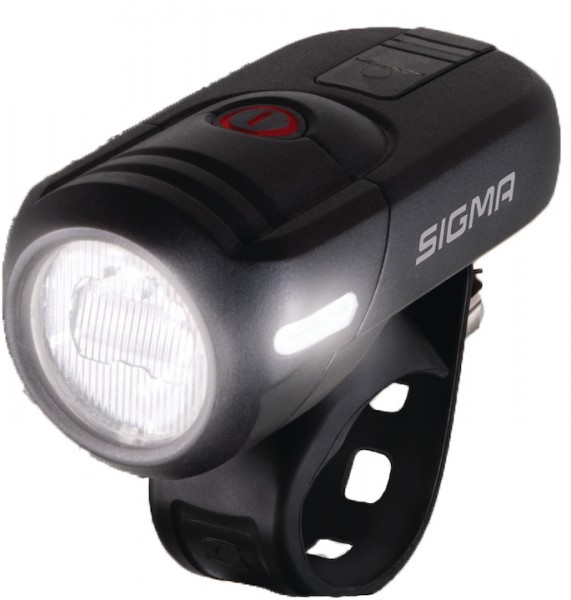 SIGMA LED Akkufrontleuchte Aura 45 USB Befestigung: Lenker | schwarz | An-/Ausschalter: Ja