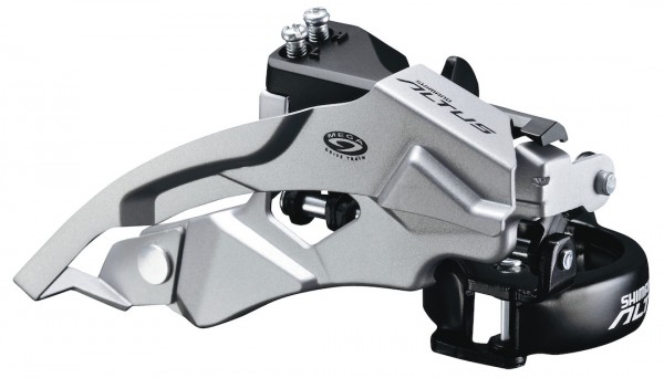 SHIMANO Umwerfer Altus FDM370 silber | Top Swing Schelle | Ausführung: 66-69 Grad | 9-fach | Dual Pu