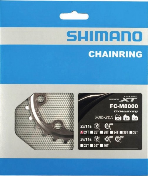 SHIMANO Kettenblatt Deore XT FCM8000 36 Zähne | schwarz | Lochkreis: 96 mm