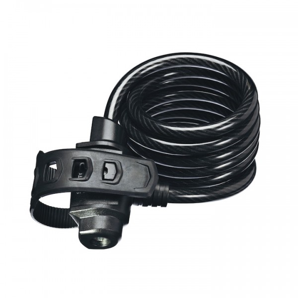 TRELOCK Spiralkabelschloss SK 322 FIXXGO schwarz | Länge: 1800 mm | Durchmesser: 12 mm