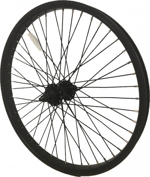 SCHÜRMANN Hinterrad BMX 20" 406 x 25 | Vollachse | Speichen: schwarz | Disc-Aufnahme: ohne | Felge: