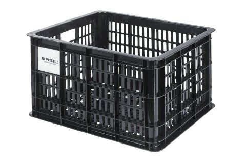 BASIL Kunststoff-Fahrradkasten Crate MIK schwarz | Für MIK Systemträger | Größe: M