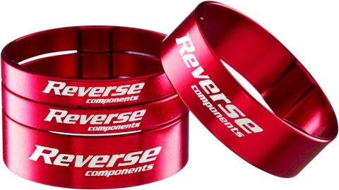 REVERSE Spacer Set Ultralight Größe: 1 1/8 Zoll | Höhe Spacer: 5 / 10 mm | rot