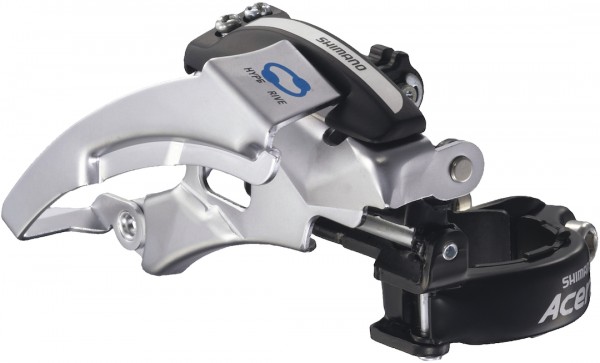 SHIMANO Umwerfer Altus FDM310 silber | Top Swing Schelle | Ausführung: 66-69 Grad | 7/8-fach | Dual