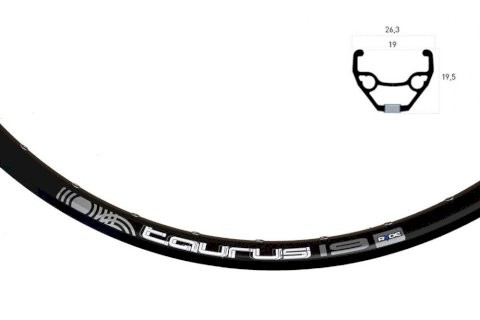 RYDE Vorderrad 26" Taurus Disc 559 x 19 | Laufradgröße: 26 | Nabe: Shimano Deore HBM5100AQR schwarz